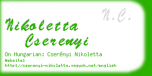 nikoletta cserenyi business card